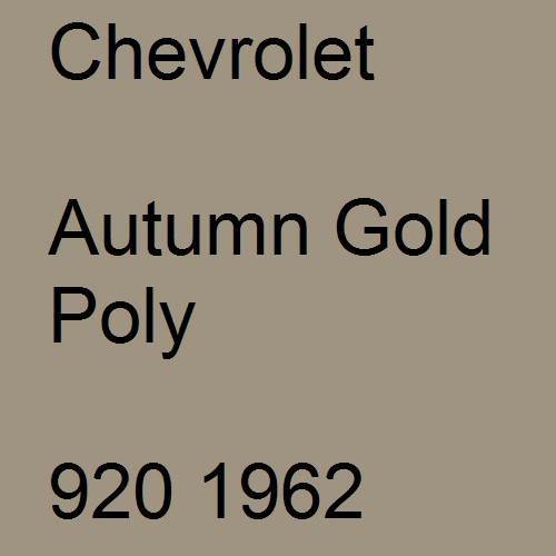 Chevrolet, Autumn Gold Poly, 920 1962.